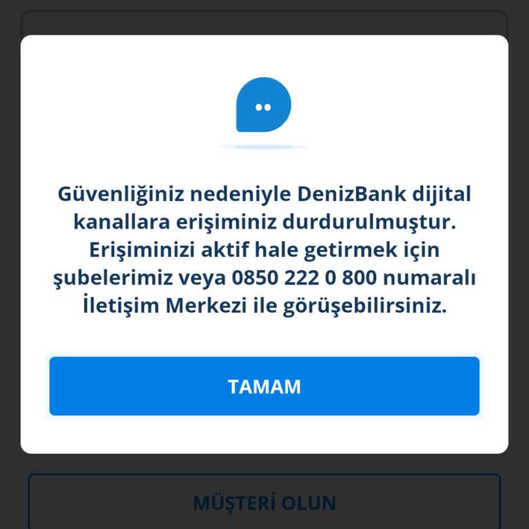 Denizbank'ın Dijital Erişim Engeli Ve Çözüm Üretememesi