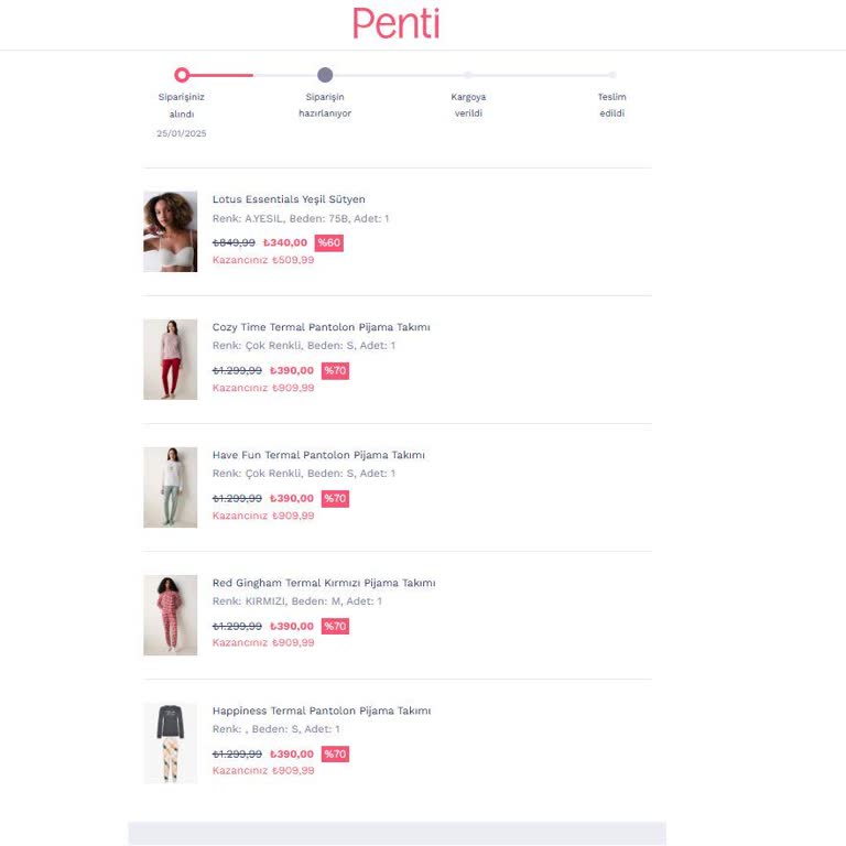 Penti'den Sipariş Ettiğim Ürünler Teslim Edilmiyor!