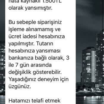 Yanlış Sipariş İptali Ve Yetersiz Telafi
