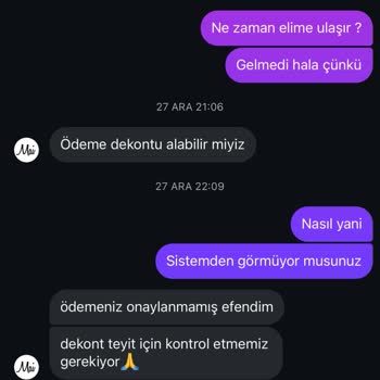Bir Aydır Gelmeyen Sipariş Ve İade Sorunu
