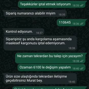 Sipariş İptalinde Zorluk Yaşanıyor
