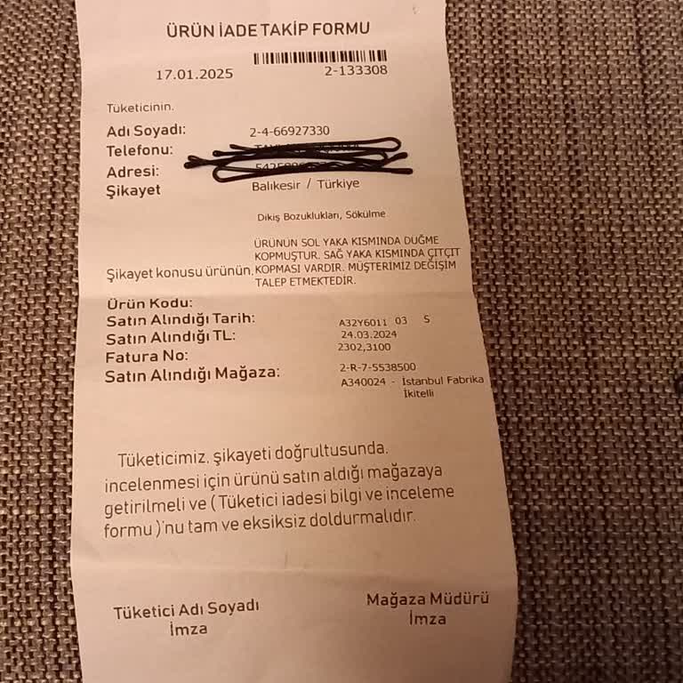 Avva Mağazasından Aldığım Montta Kalite Sorunları