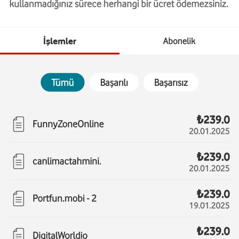Bilgim Dışında Alınan Ücretler İçin Vodafone'dan İade Talebi