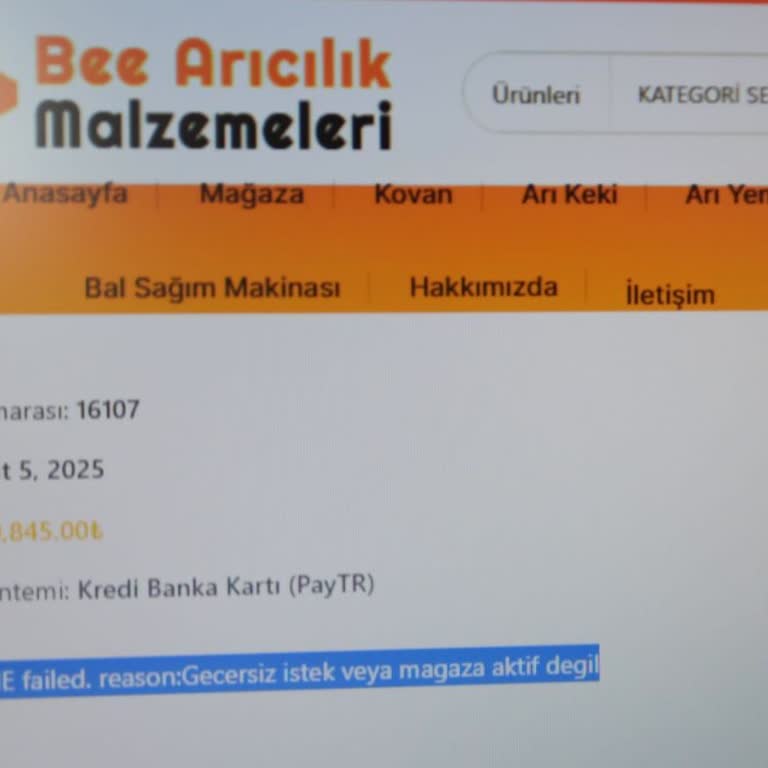 Bee Arıcılık Malzemeleri Ürün Göndermiyor