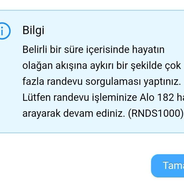 Randevu Sisteminde Sürekli Hata Mesajı Alıyorum