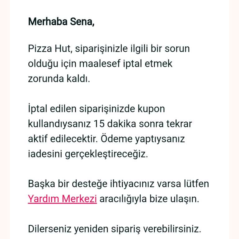 Sipariş İptali Ve Ulaşım Sorunu