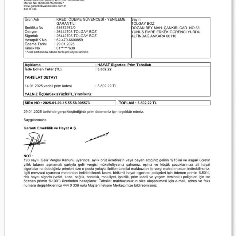 Erken Kapatılan Kredinin Sigorta İadesi Sorunu