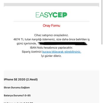EasyCep İle İphone Satışında Ödeme Gecikmesi