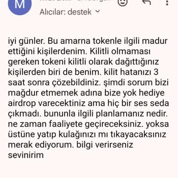 Amarna Token Kilit Sorunu Ve Airdrop İhlali