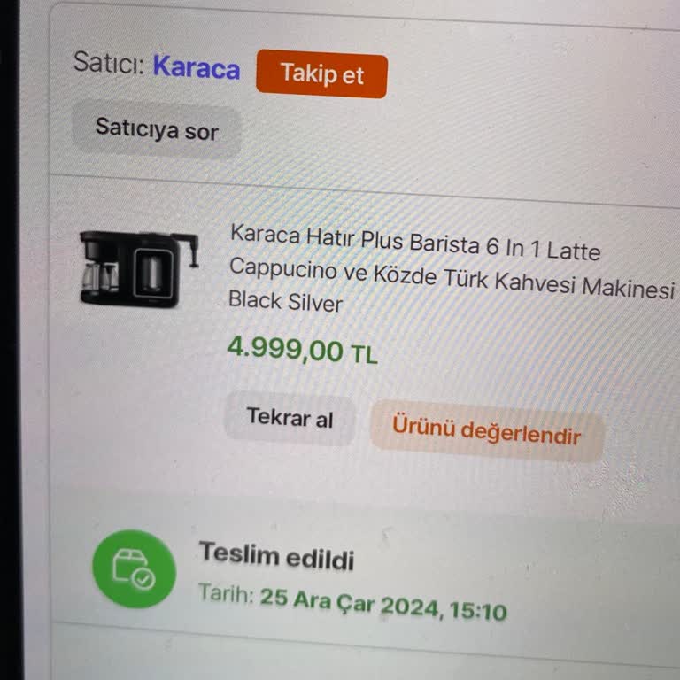Karaca Barista Kahve Makinesi Çalışmıyor, Çözüm Bekliyorum
