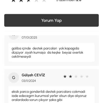 Karaca'dan Eksik Ve Kırık Ürün Sorunu