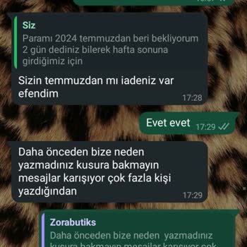 Zora Butik'ten Alışveriş Kabusu: İade Edilmeyen Para
