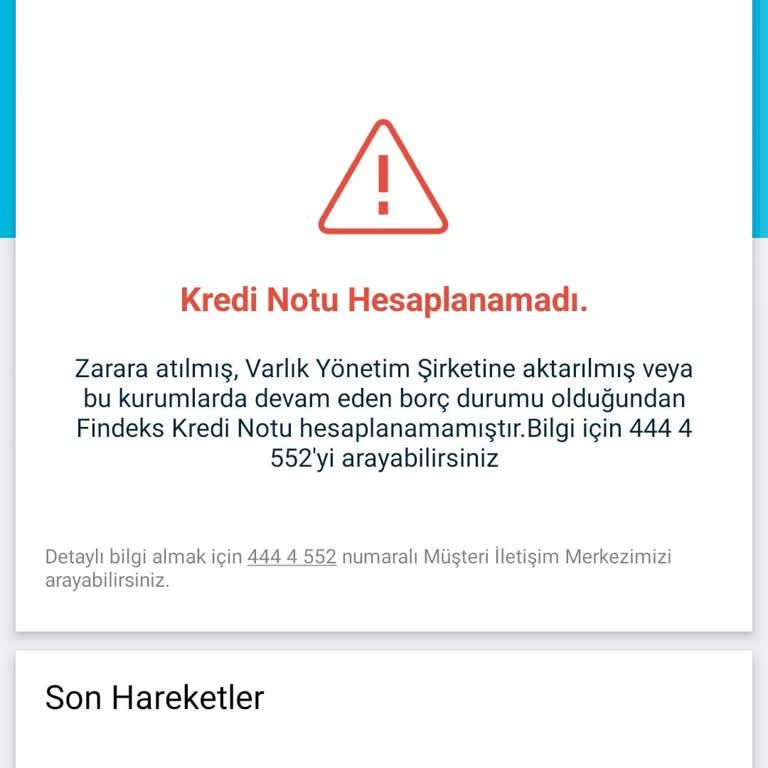 Findeks Kredi Notu Sorunu