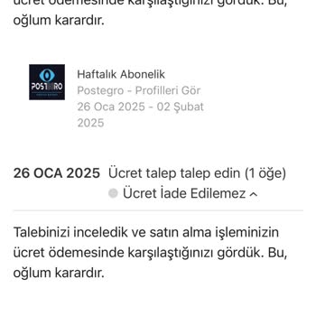 Yanlışlıkla Alınan Uygulama İçin İade Talebi