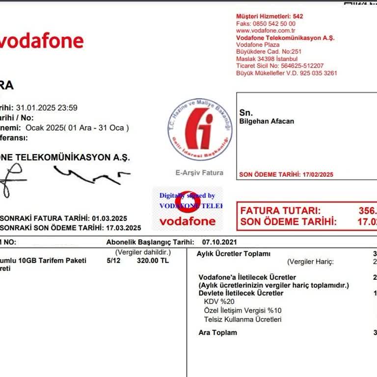 Vodafone Taahhüt İhlali Ve Fahiş Fatura Artışı
