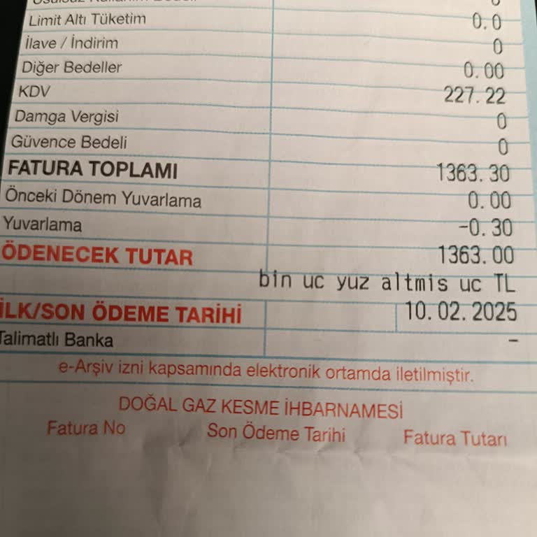 Doğalgaz Faturasını Ödeyememe Sorunu