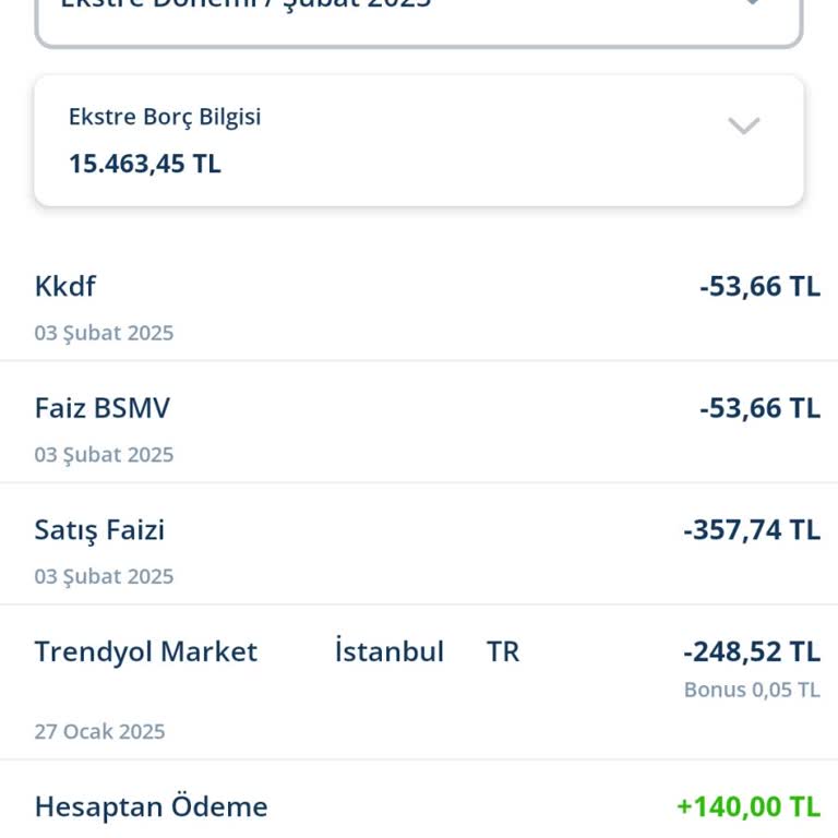 Hesap Ekstresinde Anlaşılmaz Kesintiler