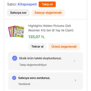 Eksik Kitap Seti Teslimatı Ve İlgisiz Satıcı