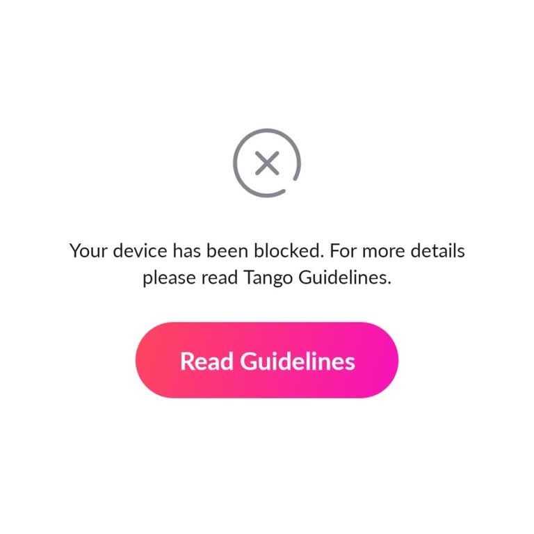 My Tango Account Was Suspended