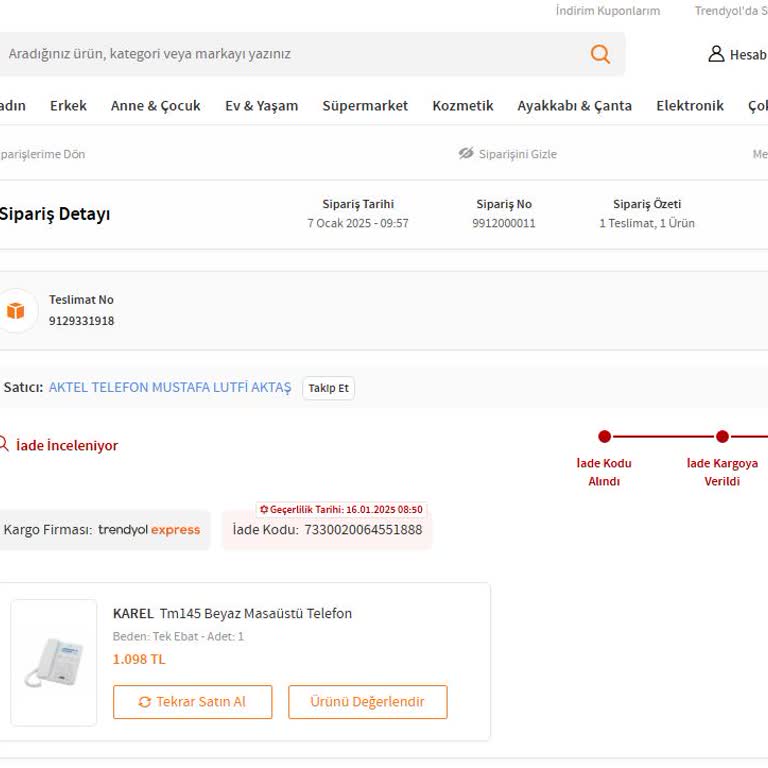 Dahili Telefon Aktarma Sorunu Ve İade Talebi