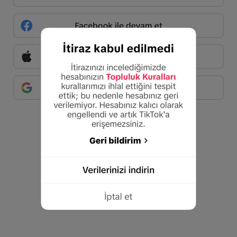 TikTok Haksız Yorum İhlaliyle Hesap Kapatma