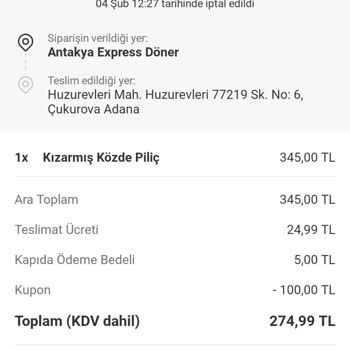 Yemeksepeti'nde İptal Edilen Siparişler Sorunu