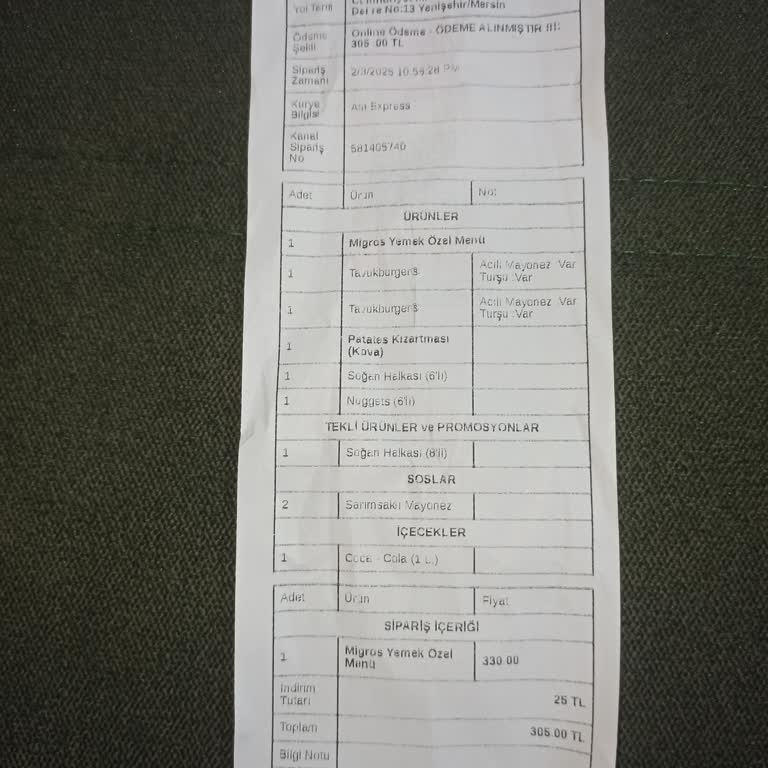 Yanlış Sipariş Ve İletişimsizlik Sorunu