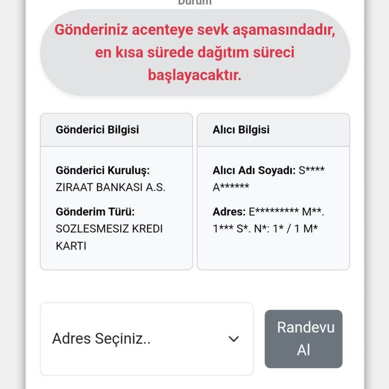 Kuryenet'te Bekleyen Ziraat Kartı Çilesi