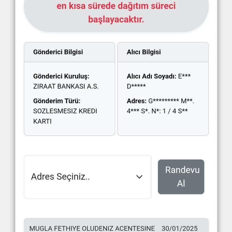 Kuryenet'ten Gelen Kartım Nerede?