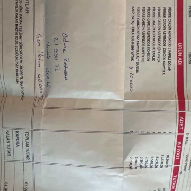 Teslimat Süresi Ve Malzeme Sorunu