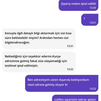 Görmediğim Kurye Yüzünden İptal Edilen Sipariş