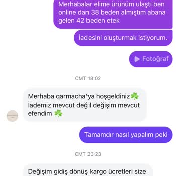 Yanlış Beden Gönderimi Ve İade Sorunu