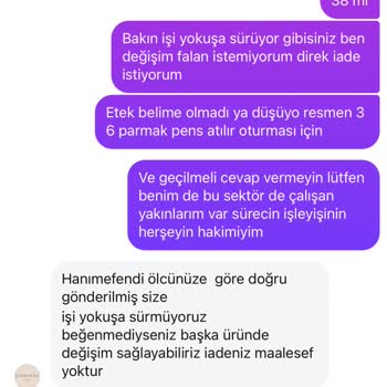 Yanlış Beden Gönderimi Ve İade Sorunu
