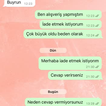 İade Taleplerine Cevap Vermeyen Satıcı