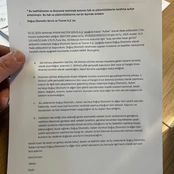 Servis Mağduriyeti Ve Boyalı Araç Teslimi