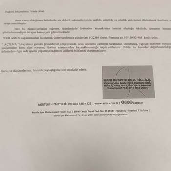 Asics Ayakkabının Kalitesizliği Ve Yetersiz Müşteri Hizmetleri