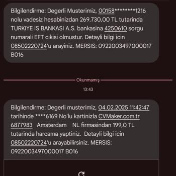 Haberim Olmadan Çekilen Ücret Ve İade Talebi