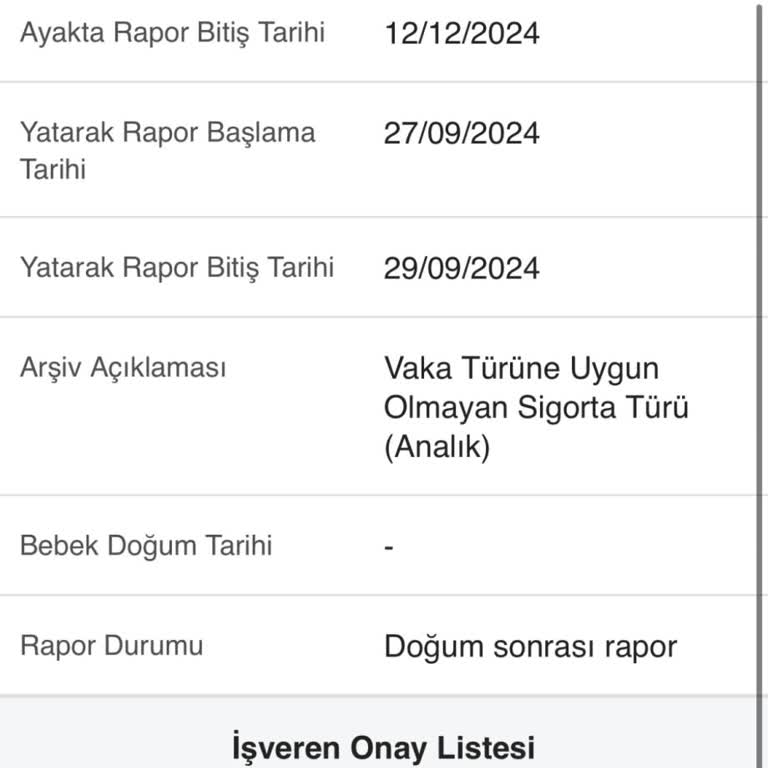 Doğum Raporu Ödemesi Sorunu