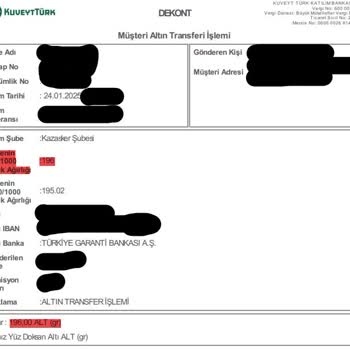 Altın Transferinde Eksik Gramaj Sorunu