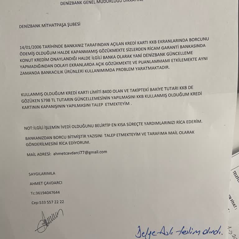 Kredi Kartı Borcu Güncelleme Sorunu