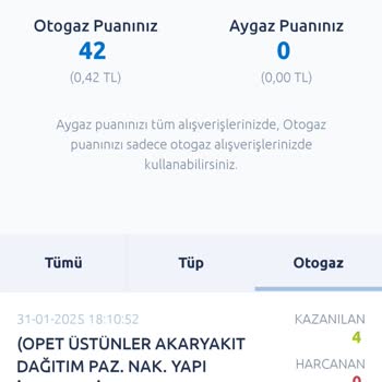Opet Ve Aygaz Puan Kullanım Sorunu