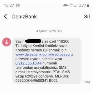 Denizbank'ın Kredi Bildirimleriyle Yanıltıcı Deneyim
