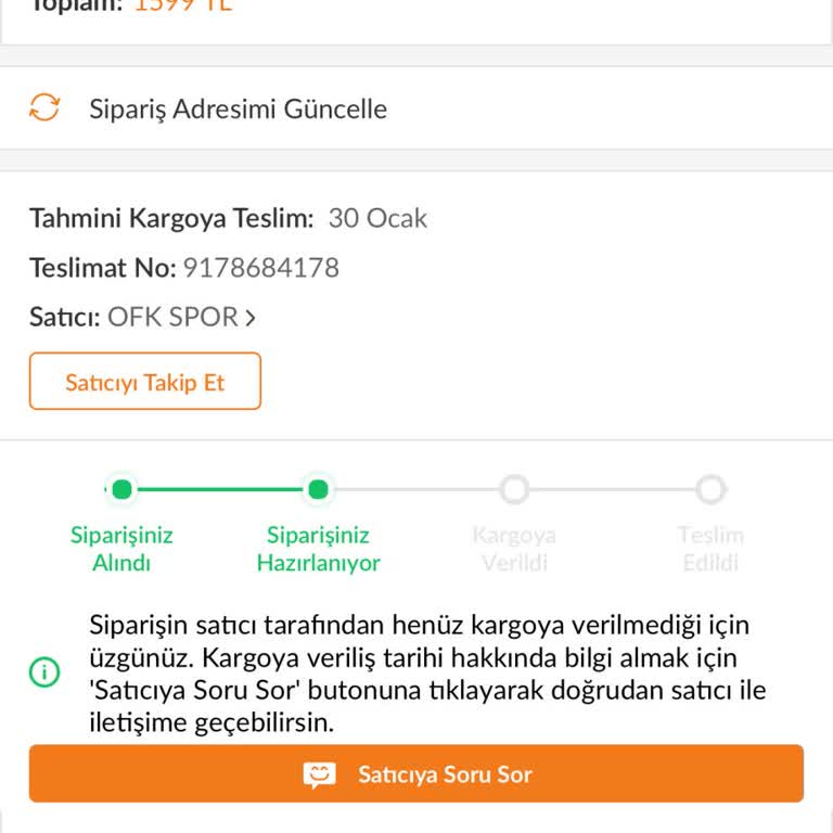 Trendyol'dan Sipariş Verilen Ayakkabının Teslimat Sorunu