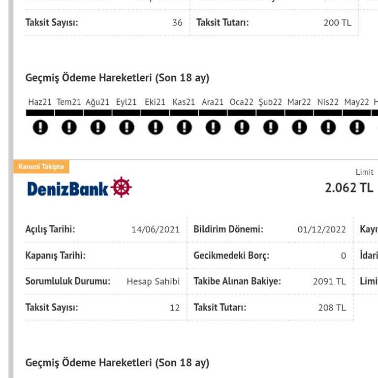 Denizbank Findeks'te Yanlış Kanuni Takip Sorunu