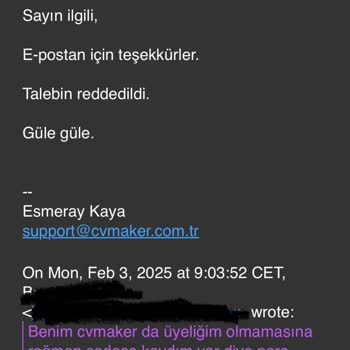 CV Maker'dan İzinsiz Para Çekimi Ve Yetersiz Müşteri Hizmeti