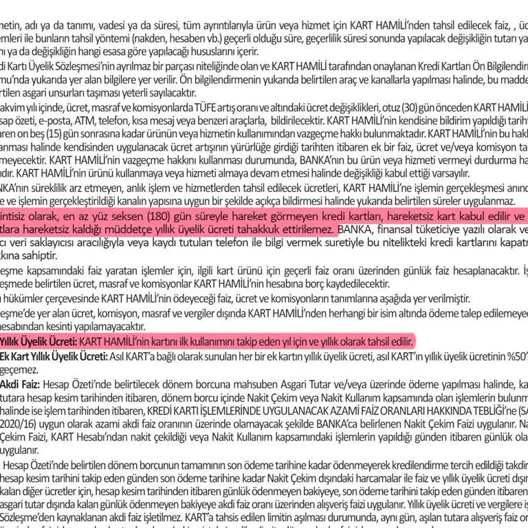 Haksız Kart Aidat Ücreti Ve Yanıltıcı Bilgilendirme