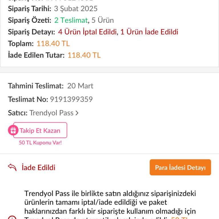 Yanlış Fiyat Bilgisi Nedeniyle İptal Edilen Sipariş