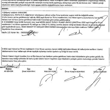 Tüketici Hakem Heyeti Kararının Uygulanmaması Ve TV Değişim Sürecindeki Aksaklıklar