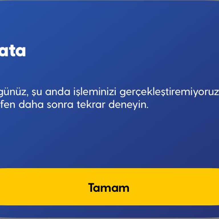 Turkcell Uygulaması Sürekli Hata Veriyor