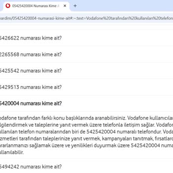 Vodafone'dan Gelen Şüpheli Arama Ve Yanıltıcı Bilgiler